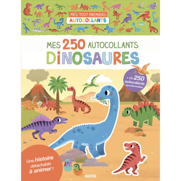 Zeszyt 250 naklejek Z dinozaurami
