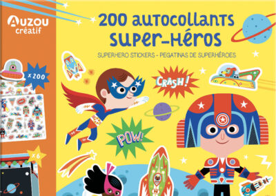 Zestaw 200 naklejek Super bohaterowie z planszami
