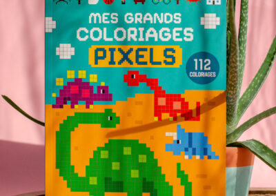Duża kolorowanka Piksele Dinozaury Auzou